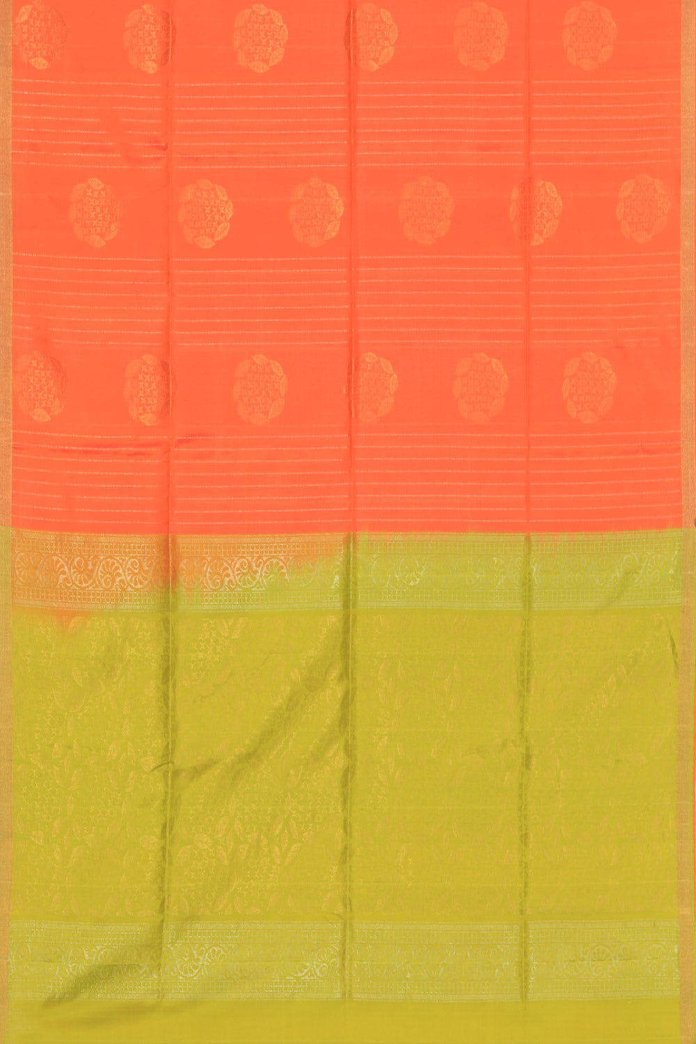 Image of South Silk Coral-Peach Saree